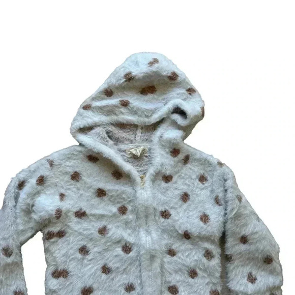 Emma & Elsa Long Sleeves Cozy Viscose Blend Gray Gold Polka Dots SZ 10/12 # 2065 - Picture 2 of 9